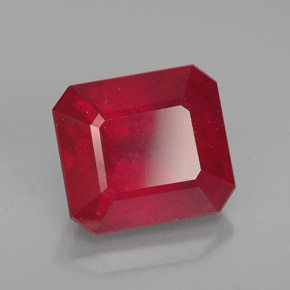 4.93 ct Red Ruby Stone, Natural Ruby in Octagon Facet Shape for Sale