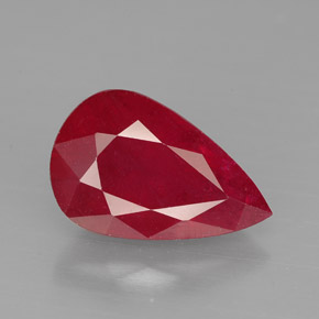 4.46 ct Red Ruby Gemstone, Ruby Gem in Pear Facet Shape for Sale.