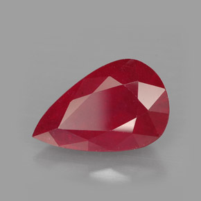 4.46 ct Red Ruby Stone, Natural Ruby in Pear Facet Shape for Sale