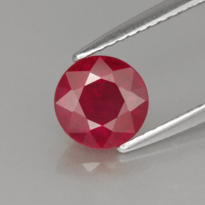 1.40 ct Red Ruby Gemstone, Ruby Gem in Round Facet Shape for Sale.
