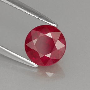 1.40 ct Red Ruby Stone, Natural Ruby in Round Facet Shape for Sale