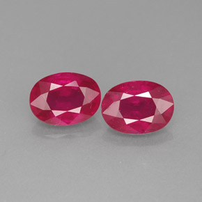 2.22 ct Red Ruby Gemstone, Ruby Gem in Oval Facet Shape for Sale.