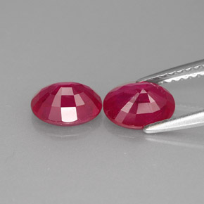 Ruby Gemstone in 7 x 5 mm (calibrated) Size for Sale, Ruby Stone in Pink Red Color