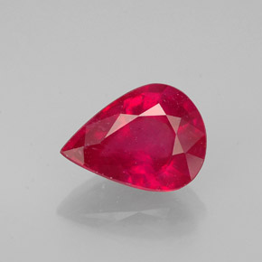 1.91 ct Red Ruby Gemstone, Ruby Gem in Pear Facet Shape for Sale.