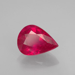 1.91 ct Red Ruby Stone, Natural Ruby in Pear Facet Shape for Sale