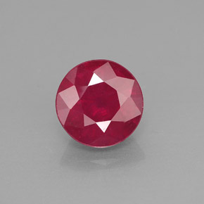 1.87 ct Red Ruby Gemstone, Ruby Gem in Round Facet Shape for Sale.