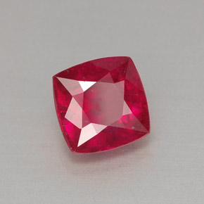 1.72 ct Red Ruby Stone, Natural Ruby in Cushion-Cut Shape for Sale