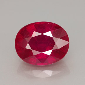 4.10 ct Red Ruby Gemstone, Ruby Gem in Oval Facet Shape for Sale.