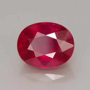 4.10 ct Red Ruby Stone, Natural Ruby in Oval Facet Shape for Sale