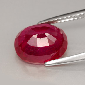 Ruby Gemstone in 10 x 8 mm (calibrated) Size for Sale, Ruby Stone in Red Color