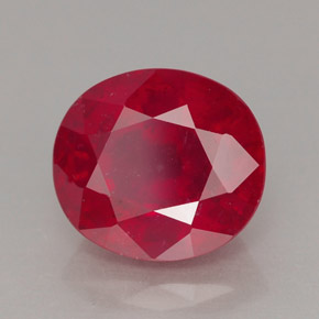 3.68 ct Red Ruby Stone, Natural Ruby in Oval Facet Shape for Sale