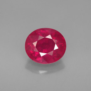 1.80 ct Red Ruby Gemstone, Ruby Gem in Oval Facet Shape for Sale.