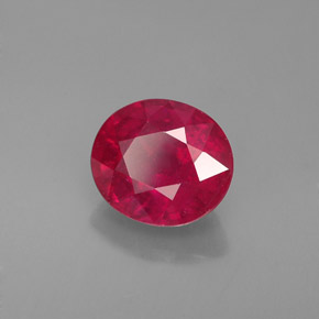 1.80 ct Red Ruby Stone, Natural Ruby in Oval Facet Shape for Sale