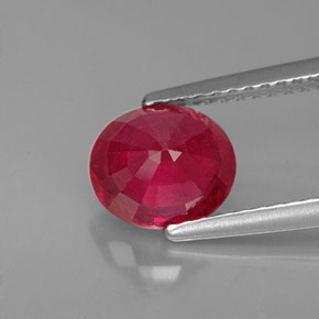 Ruby Gemstone in 7.6 x 6.7 mm Size for Sale, Ruby Stone in Pink Red Color