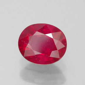 1.86 ct Red Ruby Stone, Natural Ruby in Oval Facet Shape for Sale