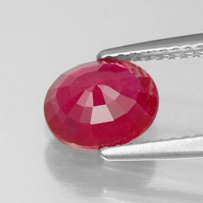 Ruby Gemstone in 8 x 6.8 mm Size for Sale, Ruby Stone in Pink Red Color