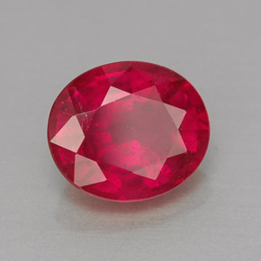 1.60 ct Red Ruby Stone, Natural Ruby in Oval Facet Shape for Sale