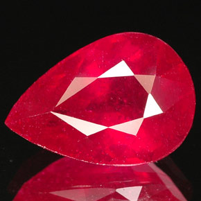 4.40 ct Red Ruby Gemstone, Ruby Gem in Pear Facet Shape for Sale.