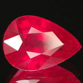 4.40 ct Red Ruby Stone, Natural Ruby in Pear Facet Shape for Sale