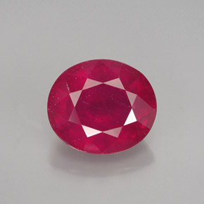 3.27 ct Red Ruby Gemstone, Ruby Gem in Oval Facet Shape for Sale.