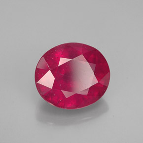 3.27 ct Red Ruby Stone, Natural Ruby in Oval Facet Shape for Sale