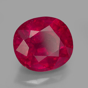 3.30 ct Red Ruby Stone, Natural Ruby in Oval Facet Shape for Sale