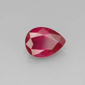 1.47 ct Red Ruby Stone, Natural Ruby in Pear Facet Shape for Sale