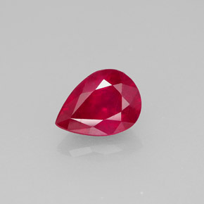 1.48 ct Red Ruby Gemstone, Ruby Gem in Pear Facet Shape for Sale.