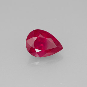 1.48 ct Red Ruby Stone, Natural Ruby in Pear Facet Shape for Sale