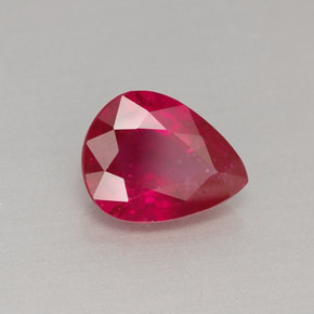 1.29 ct Red Ruby Stone, Natural Ruby in Pear Facet Shape for Sale