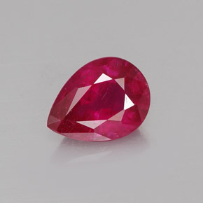 1.48 ct Red Ruby Gemstone, Ruby Gem in Pear Facet Shape for Sale.