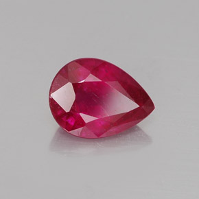 1.48 ct Red Ruby Stone, Natural Ruby in Pear Facet Shape for Sale
