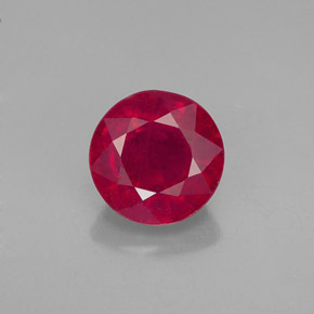 1.69 ct Red Ruby Gemstone, Ruby Gem in Round Facet Shape for Sale.