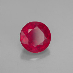 1.69 ct Red Ruby Stone, Natural Ruby in Round Facet Shape for Sale