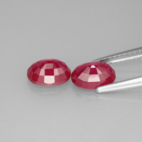 Ruby Gemstone in 7.2 x 5.2 mm Size for Sale, Ruby Stone in Pink Red Color