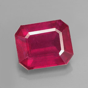 4.68 ct Red Ruby Gemstone, Ruby Gem in Octagon Facet Shape for Sale.