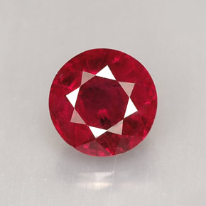 1.48 ct Red Ruby Gemstone, Ruby Gem in Round Facet Shape for Sale.