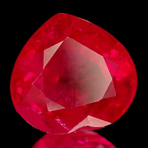 1.26 ct Red Ruby Stone, Natural Ruby in Heart Facet Shape for Sale