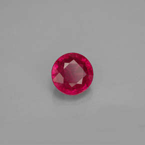0.85 ct Red Ruby Stone, Natural Ruby in Round Facet Shape for Sale
