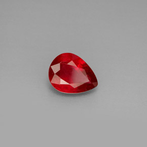 1.26 ct Red Ruby Stone, Natural Ruby in Pear Facet Shape for Sale
