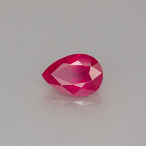 0.98 ct Red Ruby Stone, Natural Ruby in Pear Facet Shape for Sale