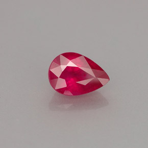 1.06 ct Red Ruby Gemstone, Ruby Gem in Pear Facet Shape for Sale.
