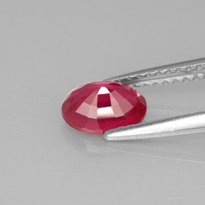 Ruby Gemstone in 7 x 5 mm (calibrated) Size for Sale, Ruby Stone in Pink Red Color