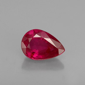 1.05 ct Red Ruby Gemstone, Ruby Gem in Pear Facet Shape for Sale.