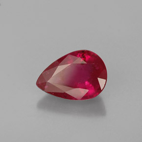 1.05 ct Red Ruby Stone, Natural Ruby in Pear Facet Shape for Sale