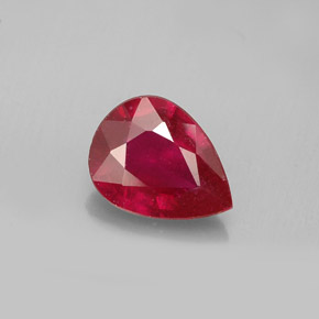 1.18 ct Red Ruby Gemstone, Ruby Gem in Pear Facet Shape for Sale.