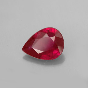 1.18 ct Red Ruby Stone, Natural Ruby in Pear Facet Shape for Sale