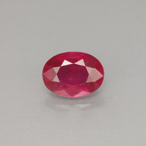 1.26 ct Red Ruby Gemstone, Ruby Gem in Oval Facet Shape for Sale.