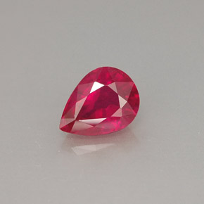 1.05 ct Red Ruby Gemstone, Ruby Gem in Pear Facet Shape for Sale.