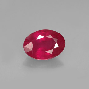 1.07 ct Red Ruby Gemstone, Ruby Gem in Oval Facet Shape for Sale.